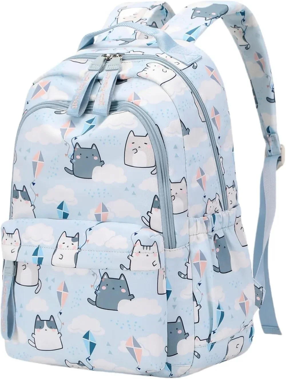 Kawaii Cat Backpack Light Blue Cartoon School Travel Bag ETAISHOW NWOT